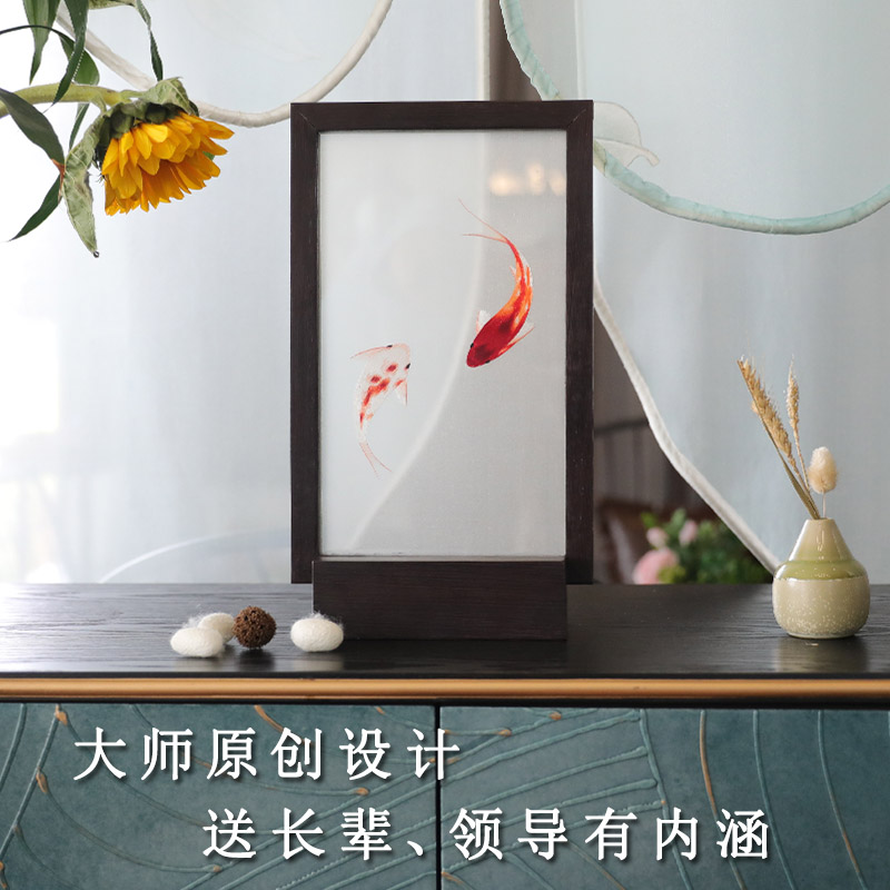 蜀绣手工刺绣定制双面绣饰品工艺品摆件客厅创意送礼中国风礼品