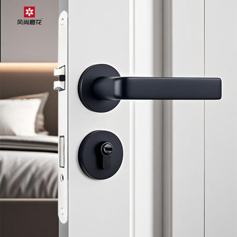 木门门把手分体静音磁吸分体锁金色简约家用复古法式欧式轻奢门锁