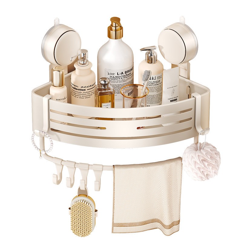 卫生间吸盘三角置物架浴室免打孔厕所太空铝墙上壁挂洗漱台收纳架