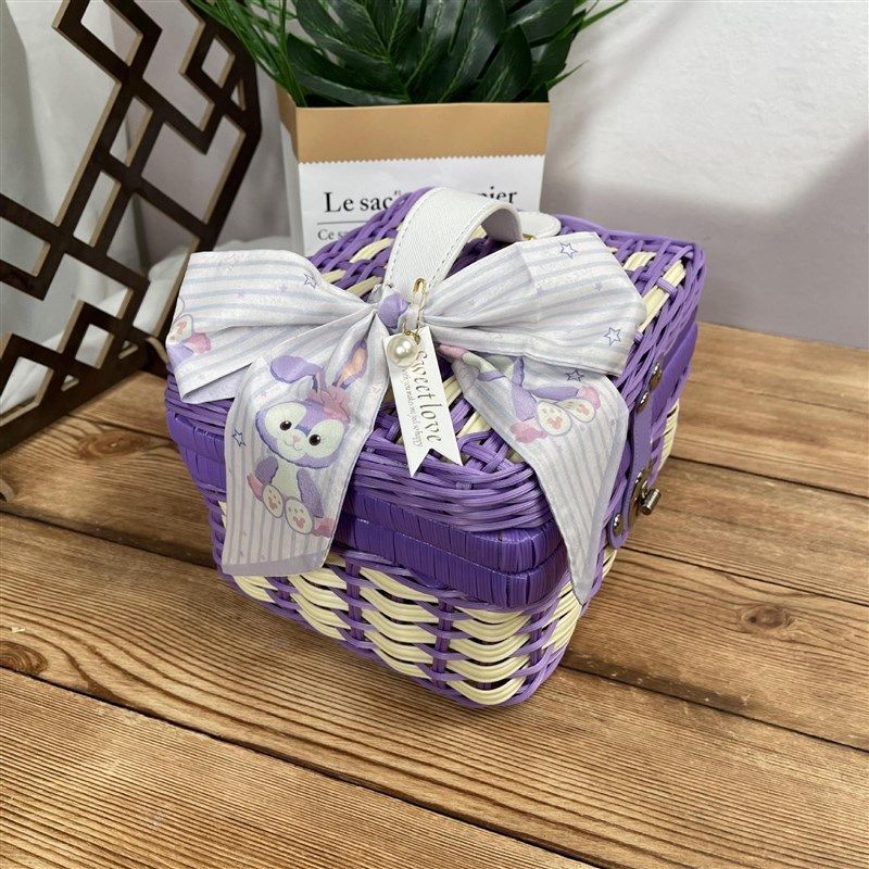 六一儿童节礼物编织空篮子生日礼物包装宝宝满月伴手礼藤篮空礼盒