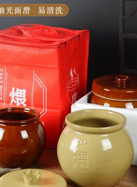 加厚鸡汤罐商用耐高温陶瓷罐灰塘鸭瓦罐汤土罐盐焗煨汤罐定制包装