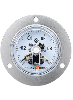 YXC-60ZT  1MPa轴向磁助式电接点压力表 面板式压力报警器