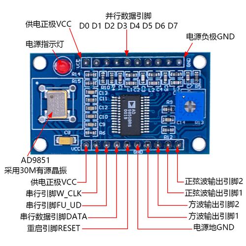 AD9850 AD9851模块 DDS信号发生器 正弦波 方波 高频信号