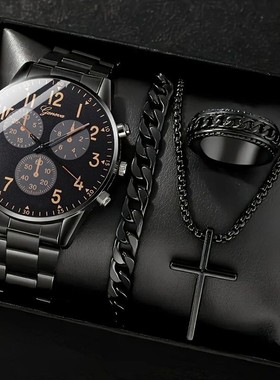 潮流帅气简约男士十字项链