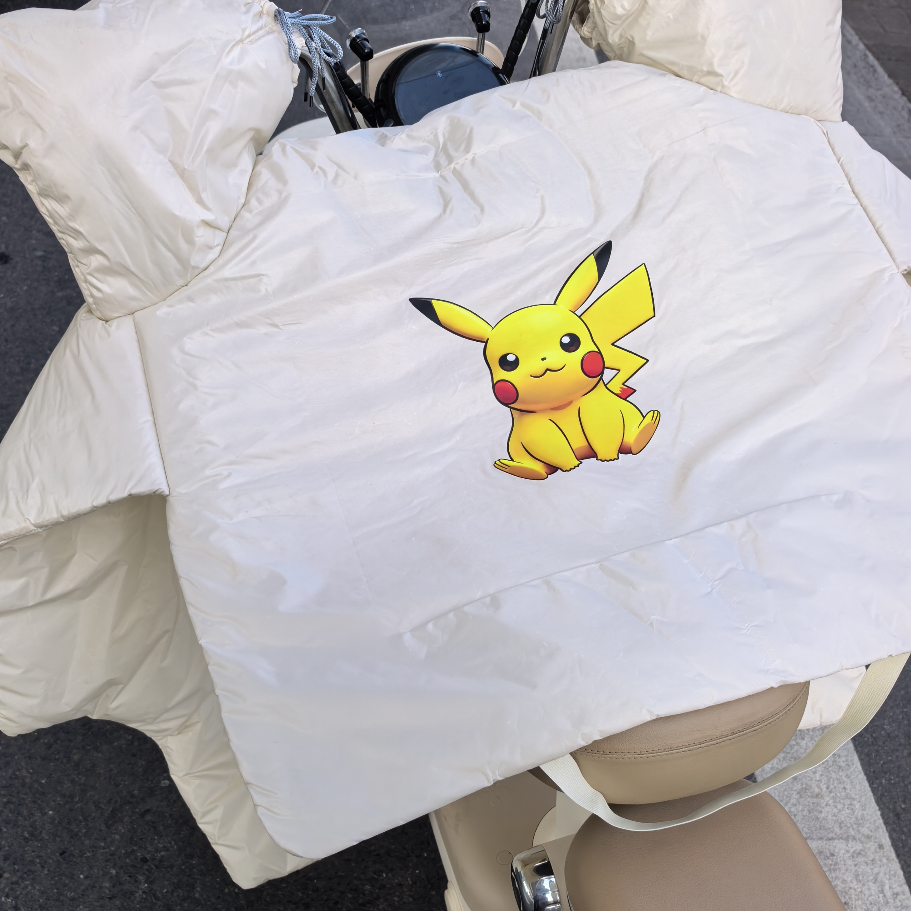 宝可梦皮卡丘胖丁电动车新型升级特厚双面防水防暴雨防寒挡风被