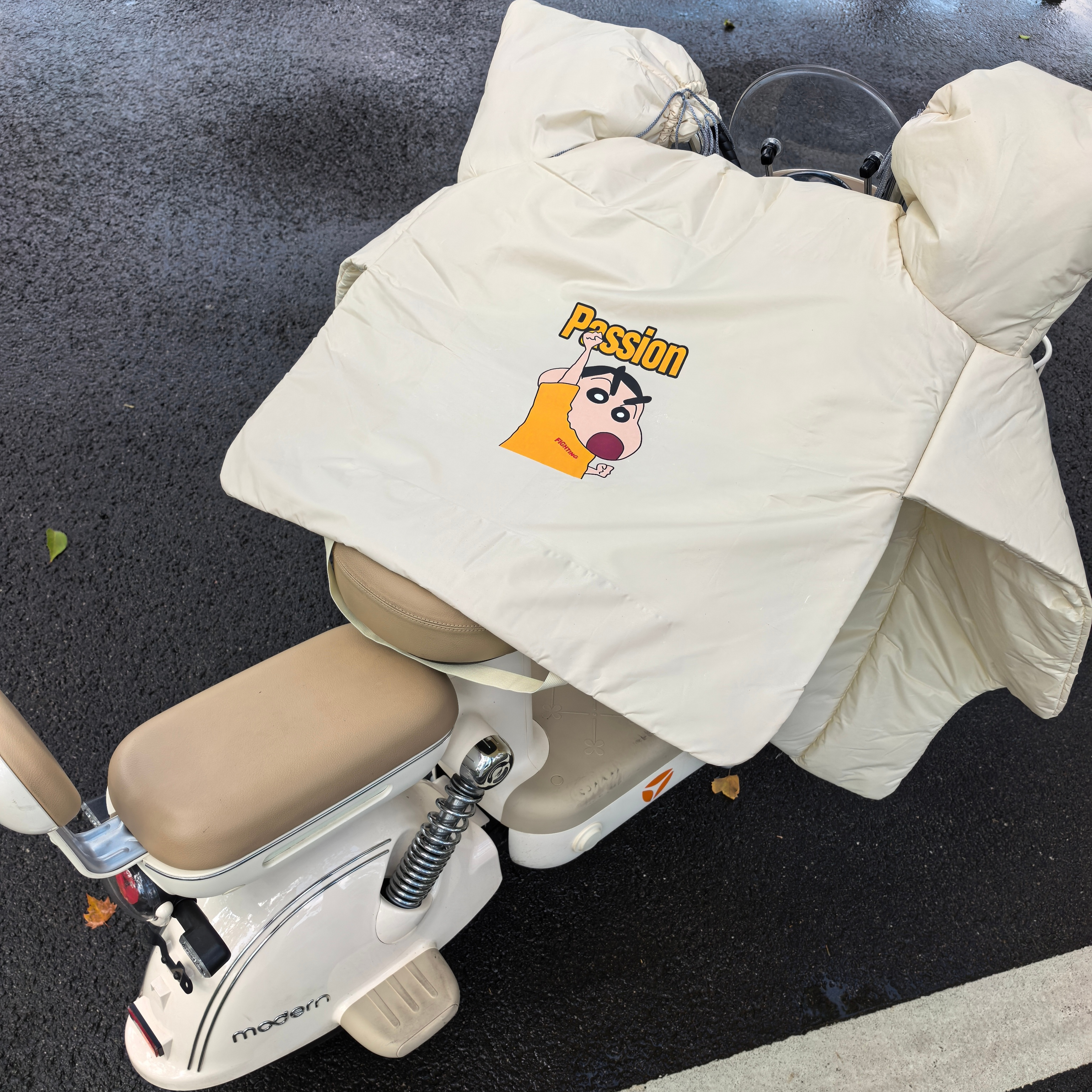 蜡笔小新passion电动车新型升级特厚双面防水防暴雨防寒挡风被