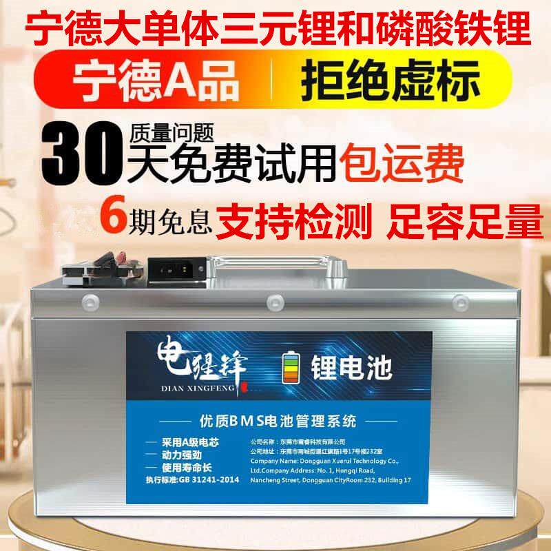 厂家直销磷酸铁锂宁德三轮摆摊电动车电池四轮老头乐三元锂电瓶车