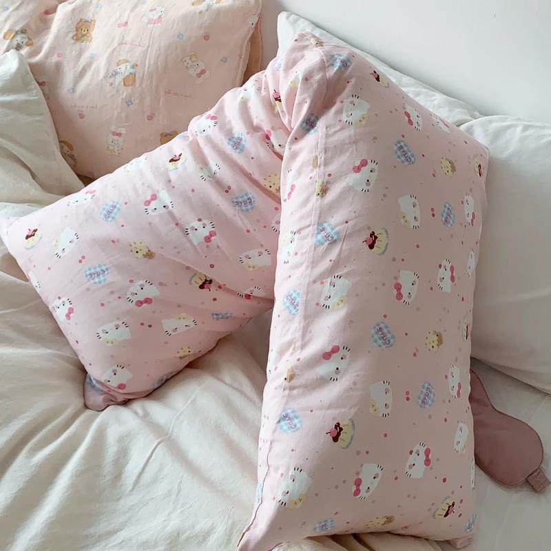 全棉A类无荧光双人长枕头长款护颈助睡眠枕芯情侣枕一体长条抱枕