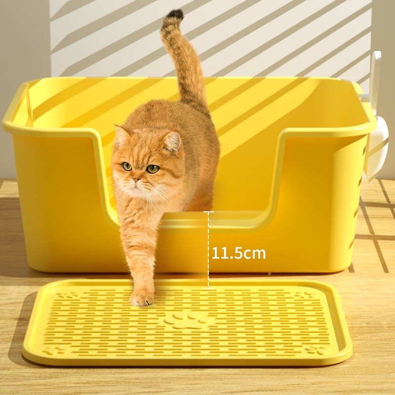 猫砂盆矮脚猫幼猫专用半封闭式隔臭防外溅猫厕所屎盆子猫咪用品