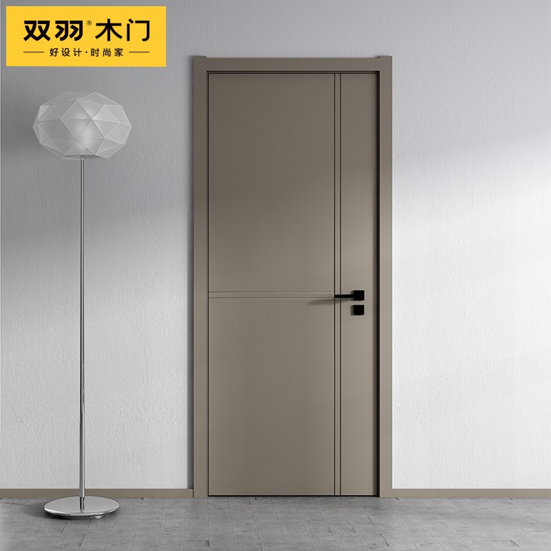羽木门现代室内门极简房门烤漆卧室门实木复合装门PF02