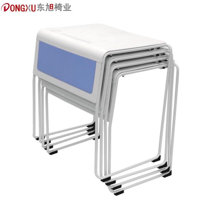 堆叠课桌椅学生音乐教室桌椅学校辅导学习桌子白色塑胶培训椅
