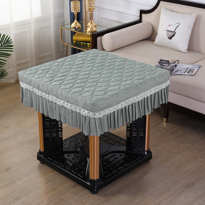 新款电炉电取暖炉罩保暖烤火桌罩正方形烤火罩麻将桌加绒加厚