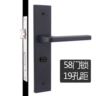 家用黑色静音木门锁卧室办公室卫生间室内房间Q门把手柄锁具三件