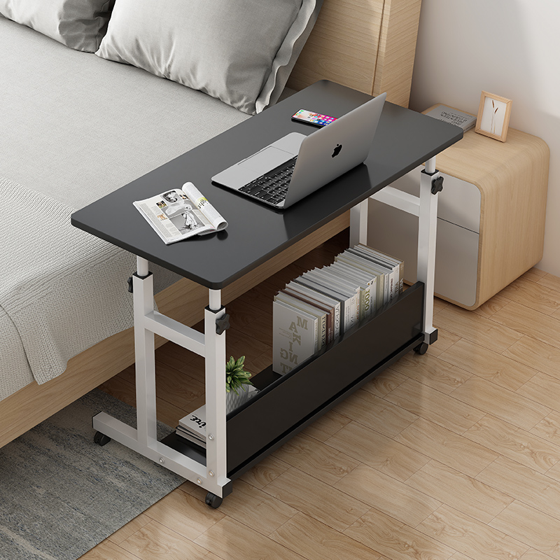 学生宿舍学习桌可移动电脑台家用小户型升降床边桌租房用置物书桌