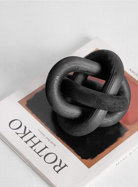 碳化木几何环装饰摆设客厅玄关展厅酒店软装装饰品