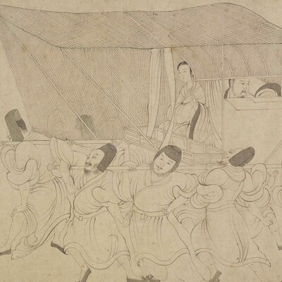 古代书法真迹国画晋顾恺之女史箴图宋白描摹复制品艺术微喷饰