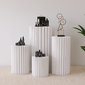 防水防潮圆柱商品展示台橱展示架货架陈列圆形装 饰台中岛落地