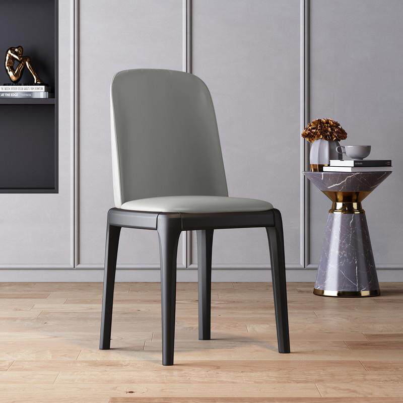 实木轻豪华餐椅意大利风格家居现代高端软靠背椅酒店餐厅网红椅八