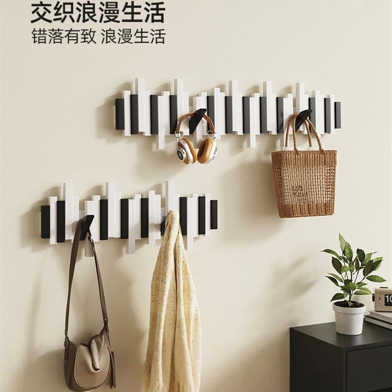 实木钢琴键挂衣架置物架墙上壁进门J口玄关卧室免打孔衣帽架,住宅家具,衣帽架,淘宝优惠券,粉丝福利购,淘宝优惠卷