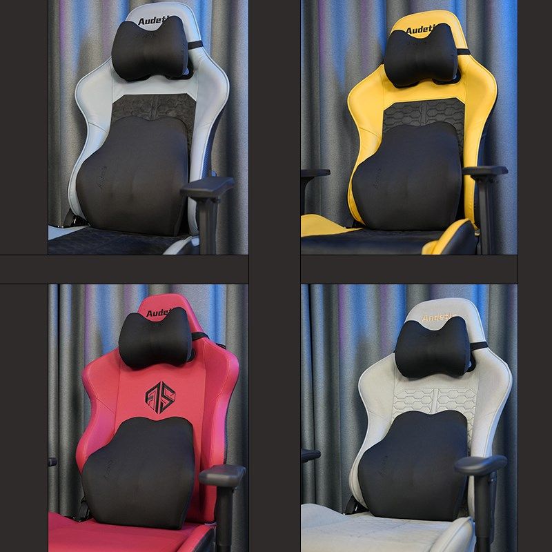Audis人体工学头枕腰靠套装电B竞椅头枕腰靠座椅腰颈枕舒适腰枕