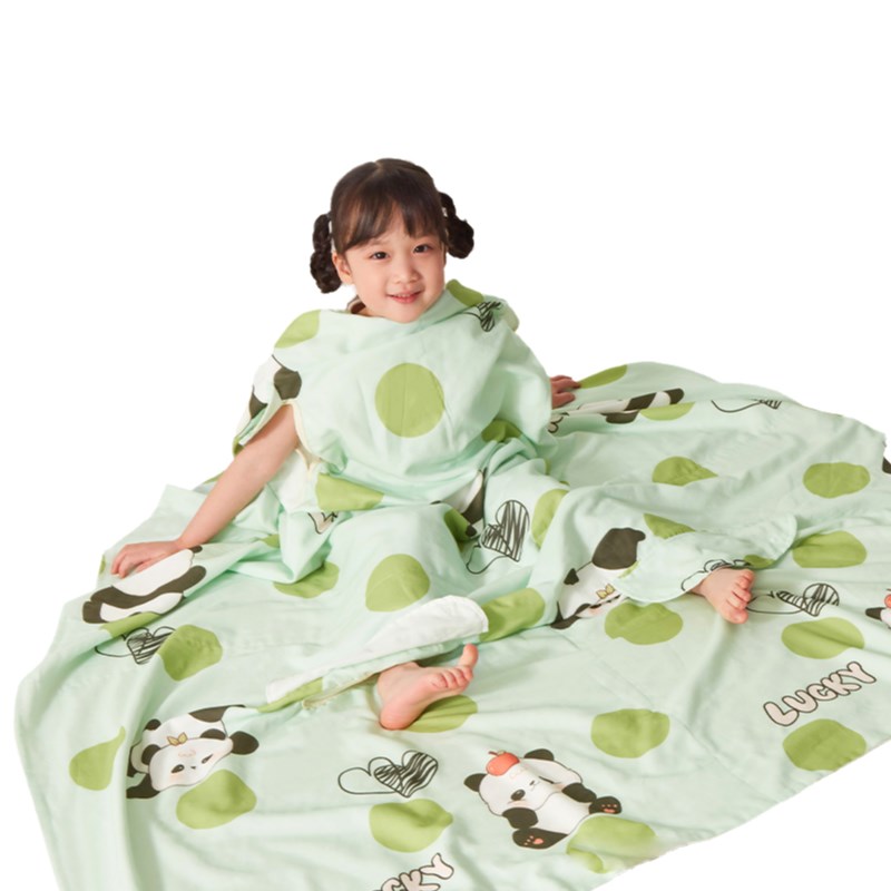 儿童防踢被子纱布夏凉被睡袋神器中大童宝宝盖毯夏薄款空调被