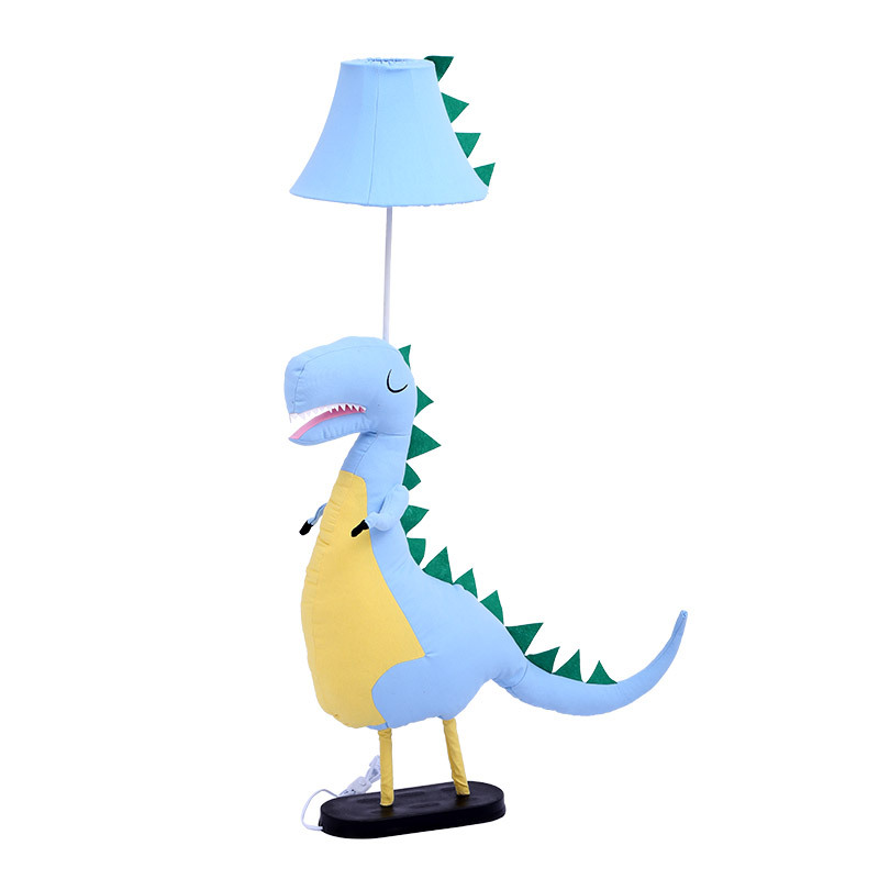 儿童房台灯卧室床头恐龙卡通布艺动物落地灯创意遥控灯底座立式灯