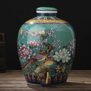 景德镇陶瓷酒坛子家用密封酒缸带龙头酒瓶泡酒10斤20斤30斤50斤装