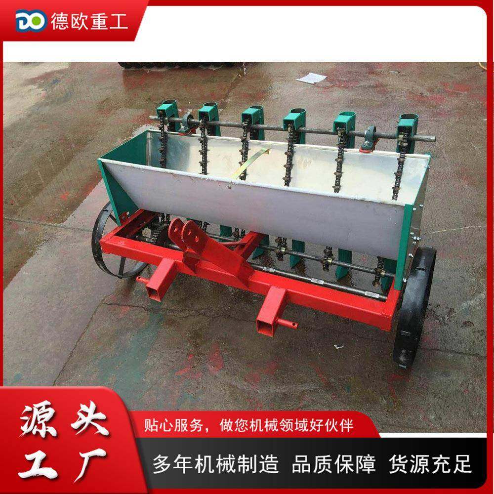 小型手推大蒜播种机拖拉机带动蒜头种植机汽油多行蒜苗点播机