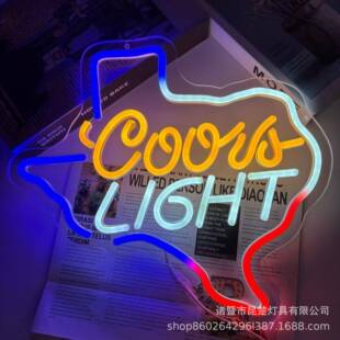 雕刻背板霓虹灯USB供电发光亚克力LED标志带挂钩 适用于卧室