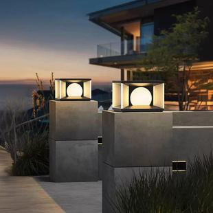 2024新款 别墅太阳能柱头灯户外防水庭院大门两侧柱子灯室外墙头灯