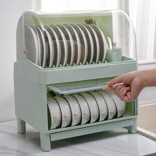 厨房装 碗碟碗盘收纳箱置物架沥水架家用放碗晾碗架碗筷餐具收纳盒