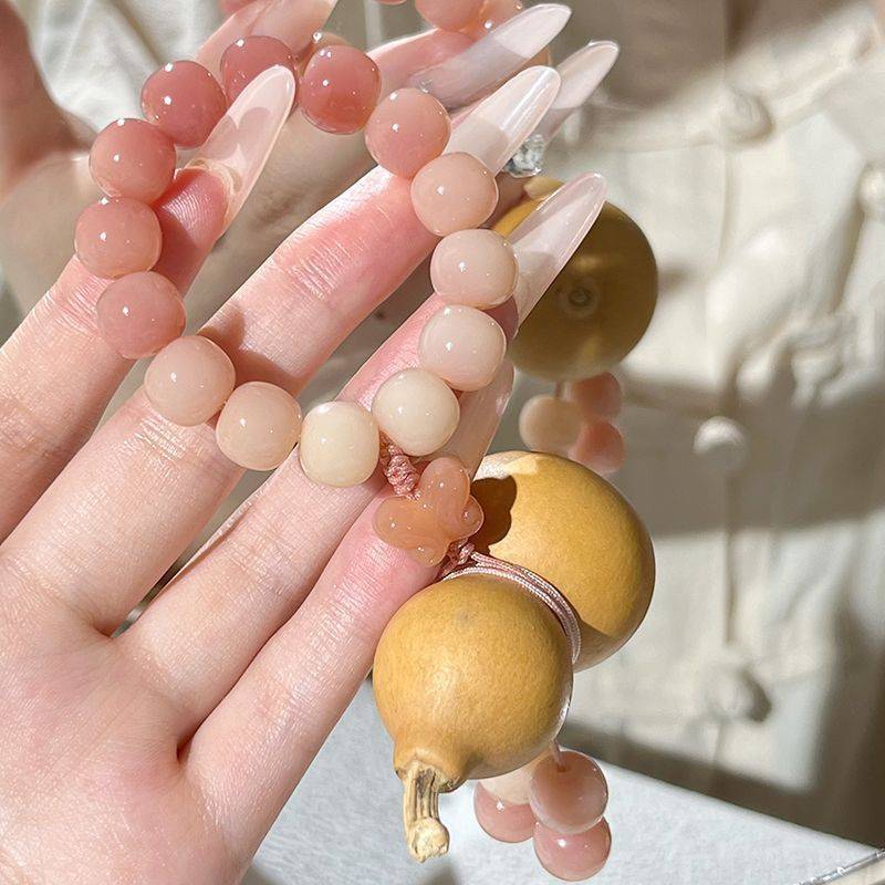 新款葫芦手捻指尖文玩绕指白玉菩提手串女学生盘玩男饰品手链串珠
