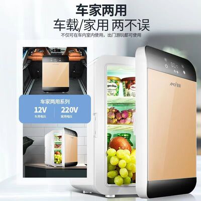 Amoi/16L冰箱小型家用宿舍单门式制冷车家两用车载冷暖器12V直流