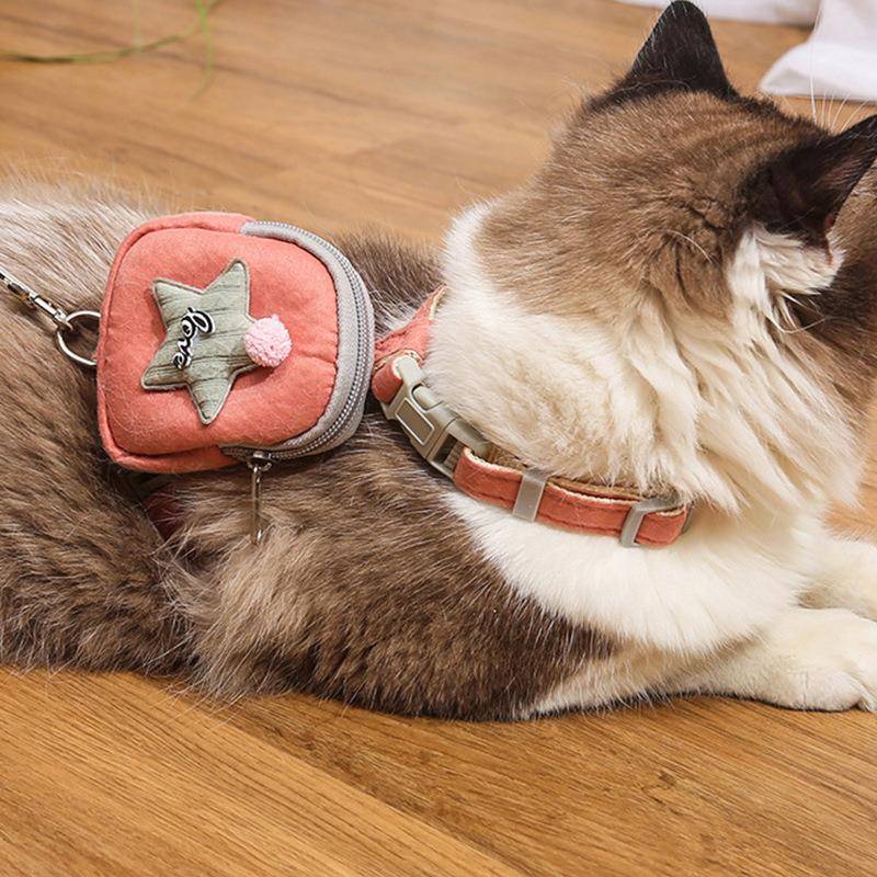 宠物牵引绳防挣脱背心式狗狗胸背带中小型犬猫咪牵引绳胸背带