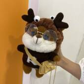 可爱毛绒小包包女2024新款 生日礼物女生卡通小熊玩偶包毛毛斜挎包