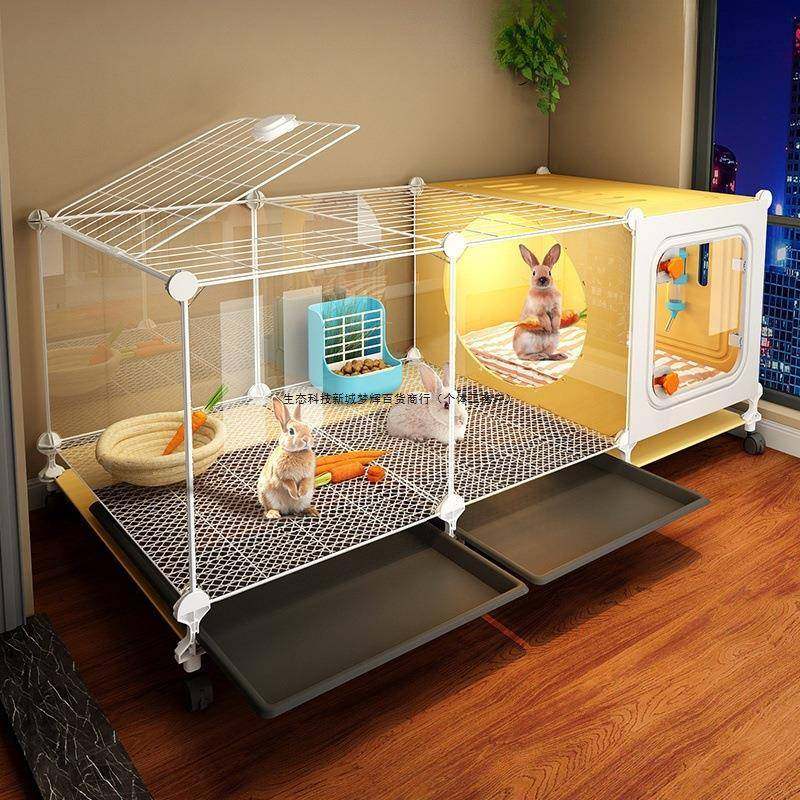 透明观景兔笼兔子专用笼子带厕所家用大号室内养宠物豪华别墅铁丝,宠物/宠物食品及用品,兔兔专用窝,淘宝优惠券,粉丝福利购,淘宝优惠卷