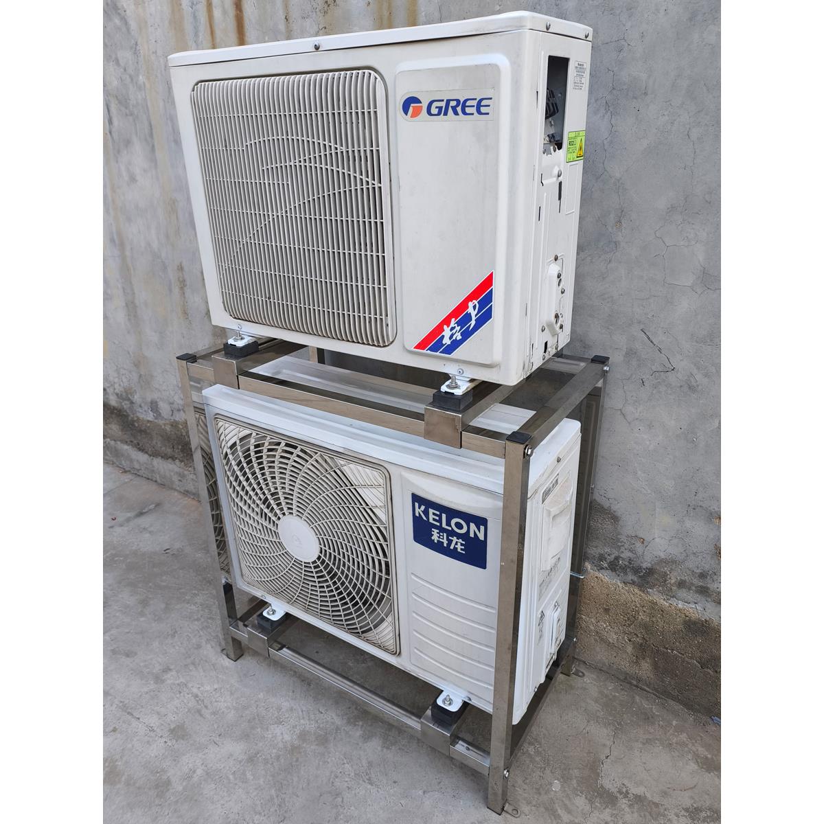 不锈钢空调外机叠放架小空间阳台机位空调落地架外机加高增高底座