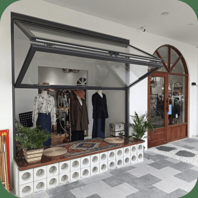 上下折叠窗网红奶茶店咖啡店厨房吧台提拉窗窗上翻折叠窗折叠窗户