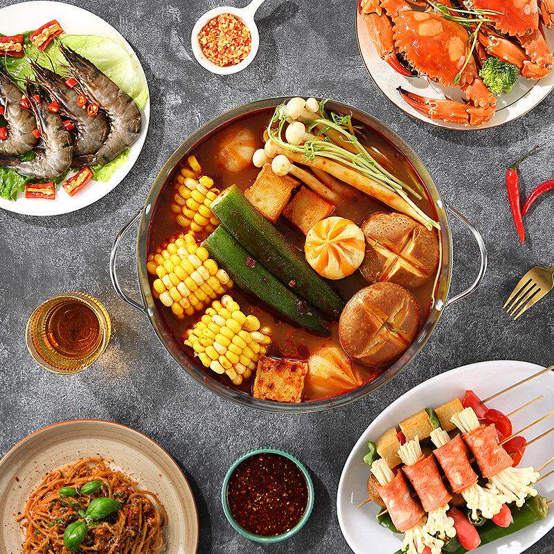 酒精炉小火锅固体液体宿舍不锈钢锅仔可携式饭店干锅锅家用套装锅