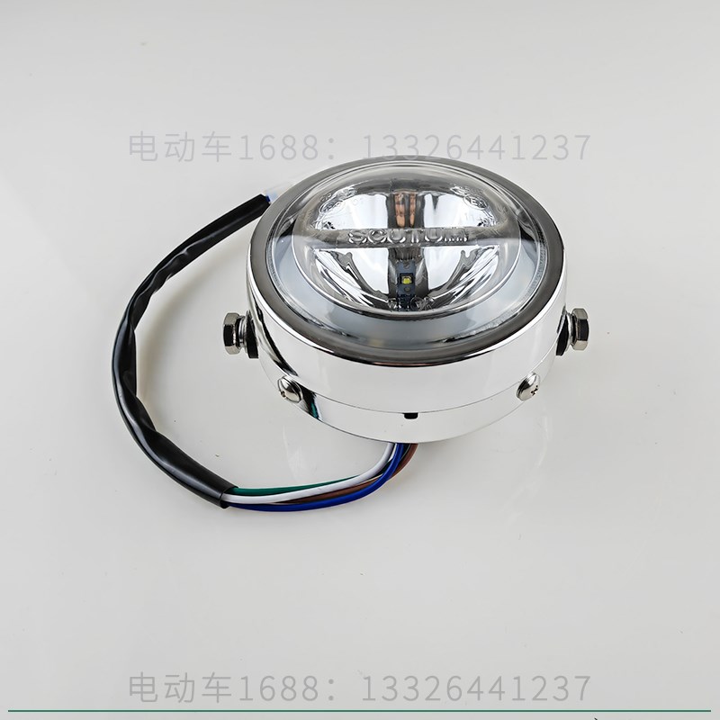 玛西尔观光车前大灯 玛西尔环卫车巡逻车前大灯照明灯圆灯