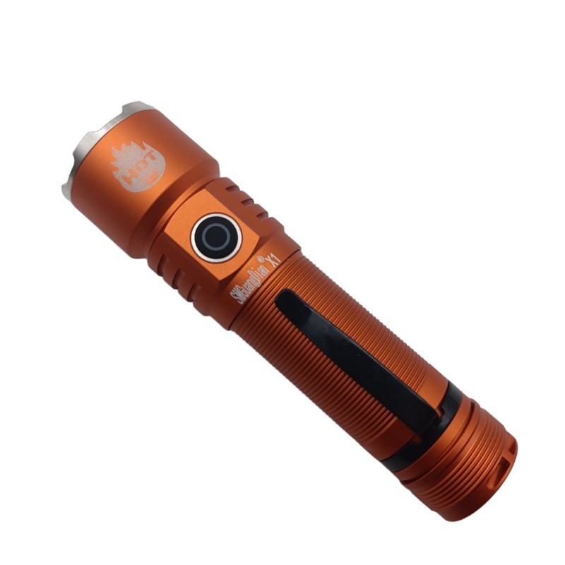 松美新款X1户外远泛兼顾强光远射手电筒21700电池直充5000流明