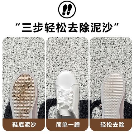 入户门地垫新中式半圆形大门口进门脚垫复古入门丝圈地毯家用门垫