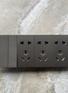 118型二开十五孔一开十五孔白色灰色金色四位插座带开关九孔开关