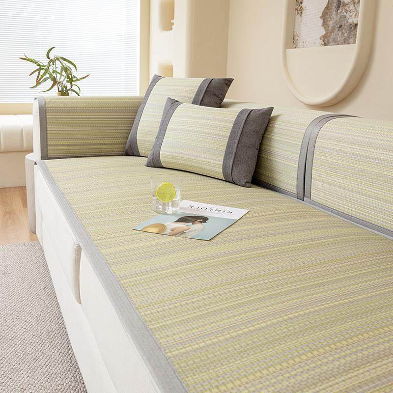 2024新款夏季藤席沙发垫艾草凉席防滑坐垫简约现代夏天款套罩盖布,居家布艺,沙发垫,淘宝优惠券,粉丝福利购,淘宝优惠卷