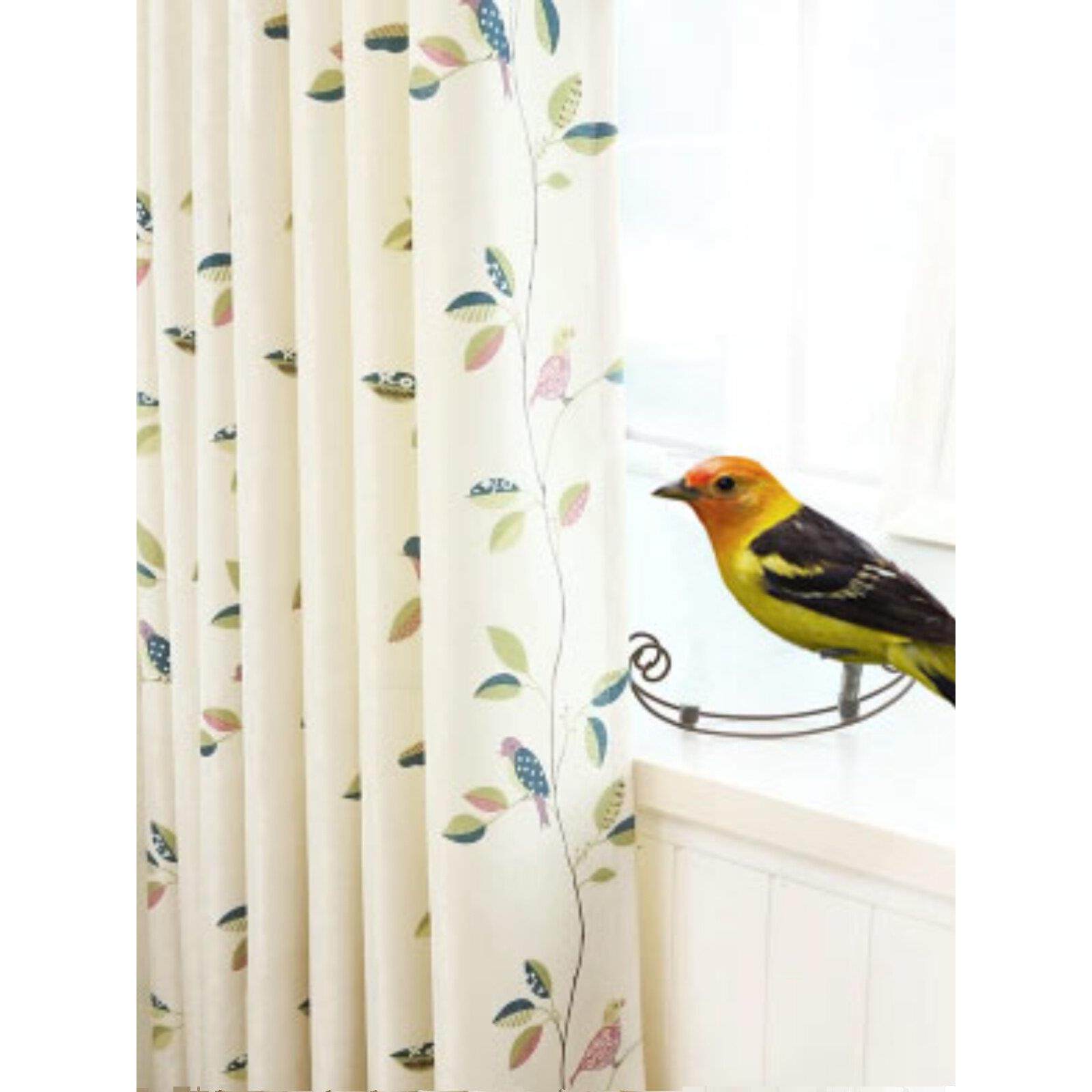 棉麻亚麻小清新卧室窗帘布料成品飘窗田园落地窗纱帘简约现代小鸟,居家布艺,定制窗帘,淘宝优惠券,粉丝福利购,淘宝优惠卷