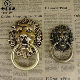 世连泰好纯铜狮子头拉手兽头门环敲门器全铜大门复古门钹拉手把手