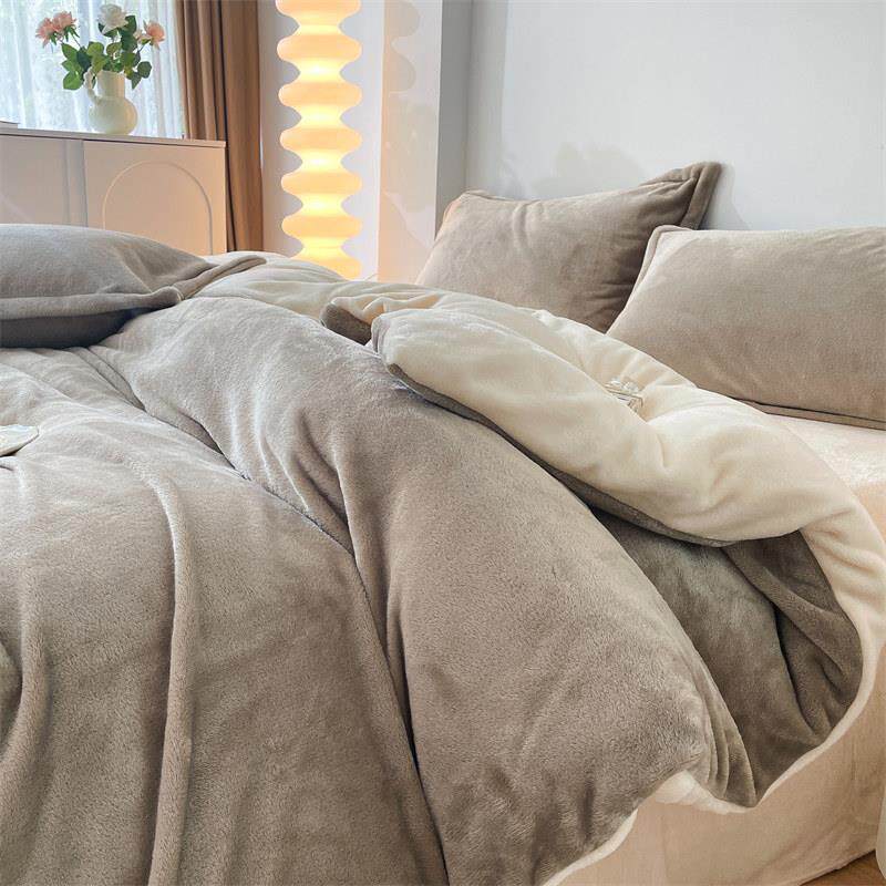 被套冬天珊瑚绒被罩单件180x200 法兰牛奶绒被单加绒绒床单两件套