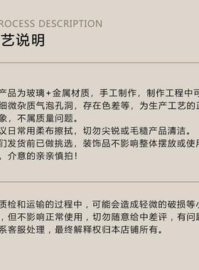 范琦现代可及豪华绿色玻璃花瓶装饰品高端中世纪水培花器客厅茶几