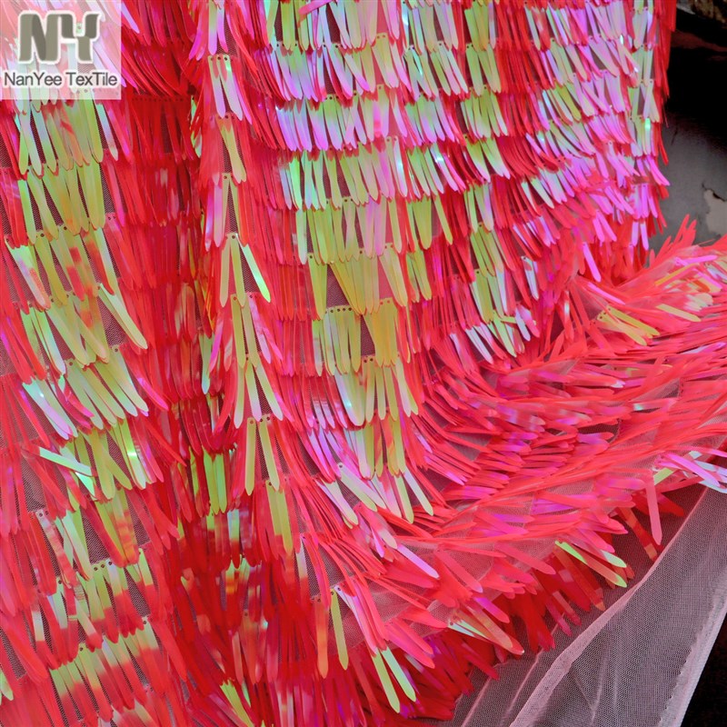 4cm长条宝剑特种亮片尖刺箭头珠片炫彩荧光服装礼服舞台表演布料
