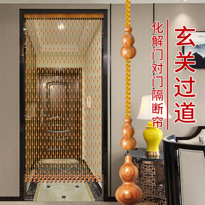 桃木葫芦珠帘隔断帘家用客餐厅卧室珠子卫生间水晶帘子免打孔门帘